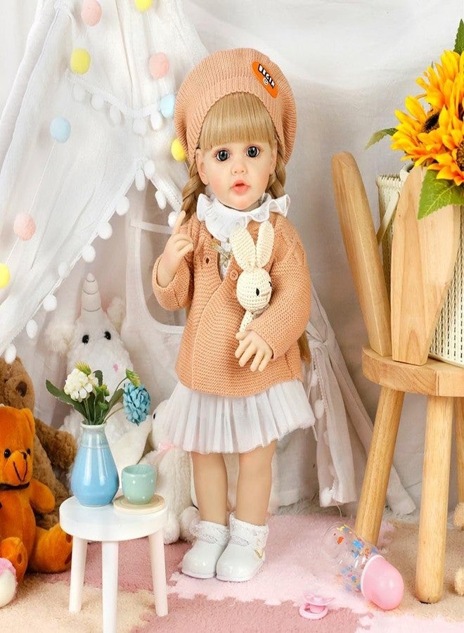 RABJET دمية رابجيت للأطفال حديثي الولادة - دمية واقعية مقاس 22 بوصة، جسم من القماش الناعم المثقل، دمية رائعة قابلة للتحريك مع ملحقات، مناسبة للأطفال من عمر 3 سنوات فما فوق، هدية مثالية للعب التخيلي، أو للتجميع. - Image 2